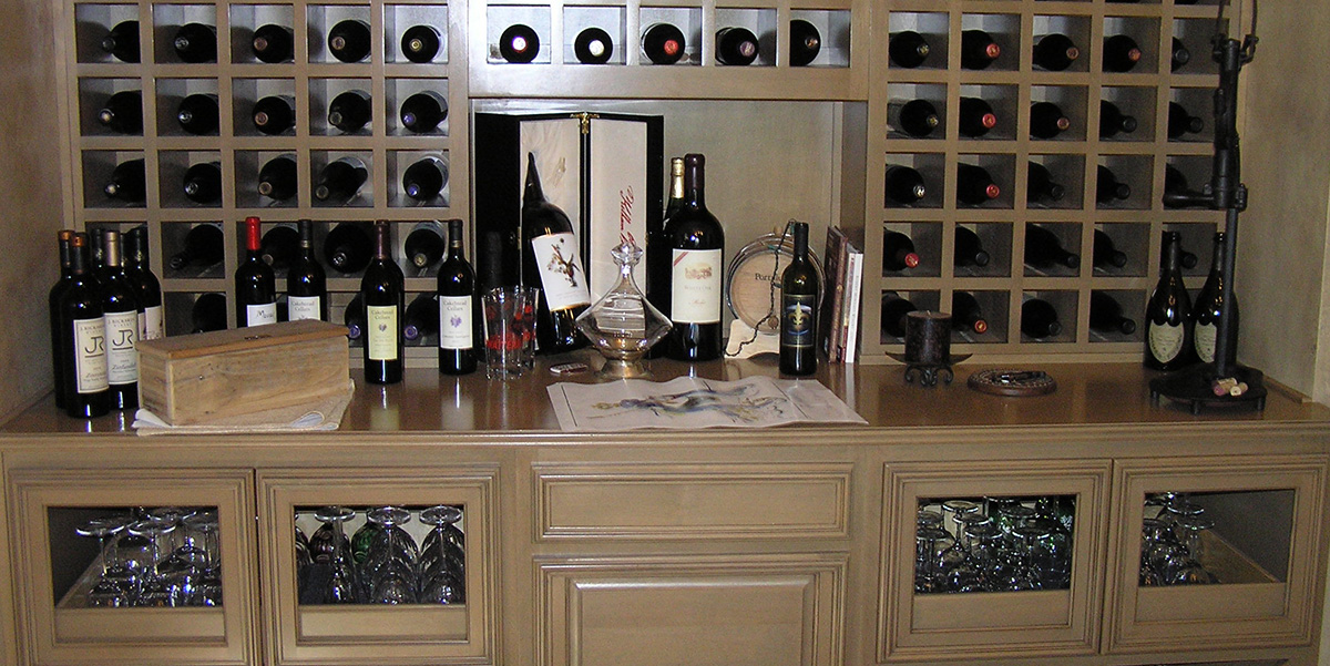 image of custom wine rack and cabinets